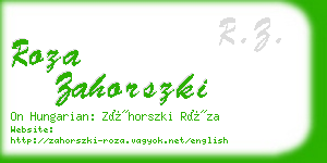 roza zahorszki business card